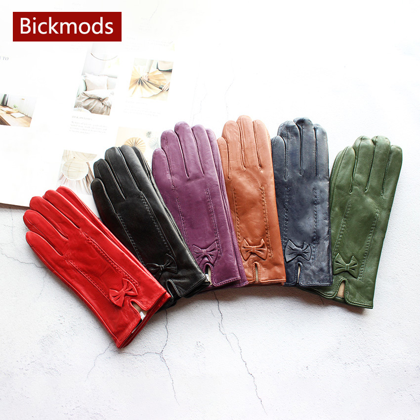 Leather Driving Glove - Inverno quente colorido luvas de couro