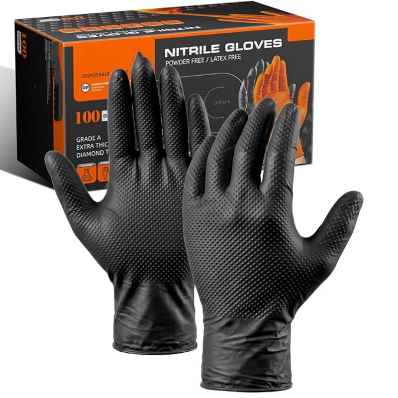 Rubber Glove Cleaning - Luvas de Nitrilo Descartáveis Industriais Laranja