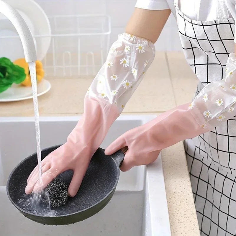 Dish Glove Rubber - Luvas de Borracha de Manga Longa