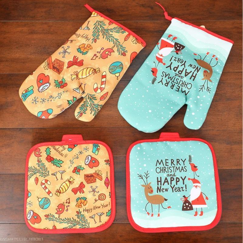 Oven Mitt Silicone - Luvas de forno de natal conjunto