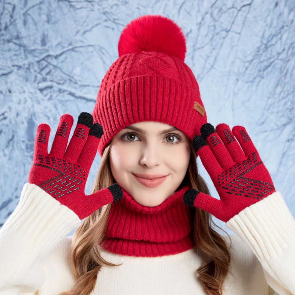 3 pçs caminhadas cor sólida ch - Wool Glove Lined avaliação e preço