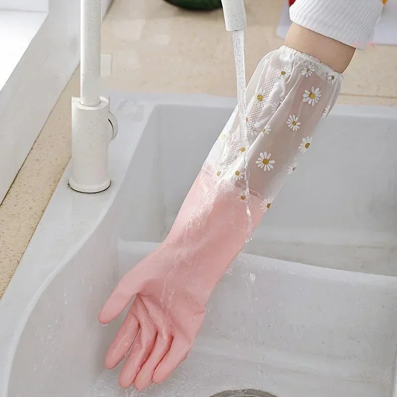 Luvas de Borracha de Manga Lon - Dish Glove Rubber avaliação e preço