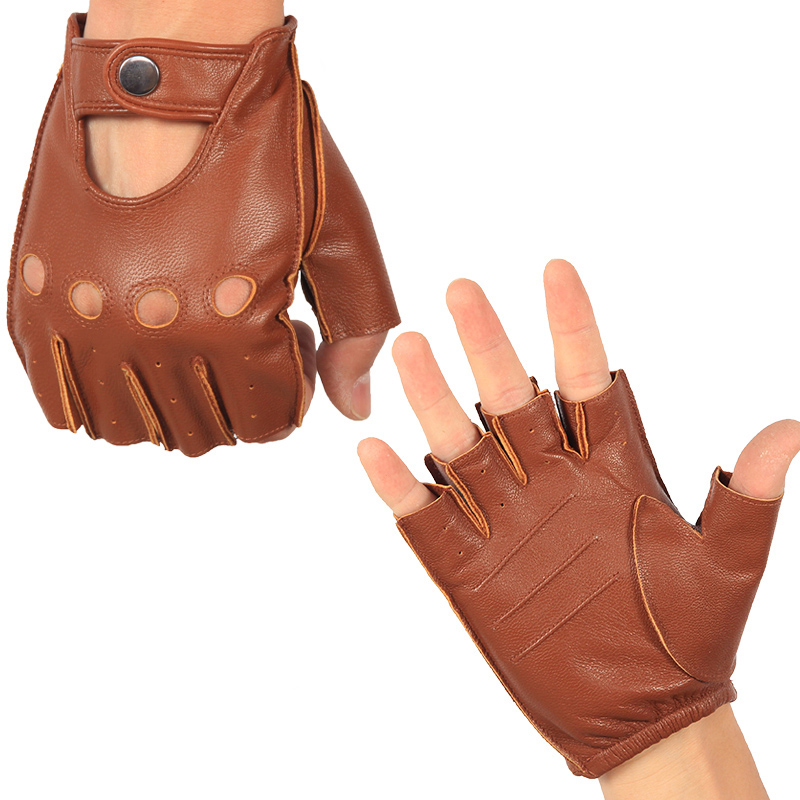 Luvas semi-dedo de couro genuí - Leather Driving Glove avaliação e preço