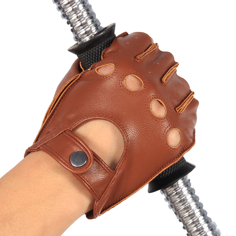 Luvas semi-dedo de couro genuí - Leather Driving Glove avaliação e preço
