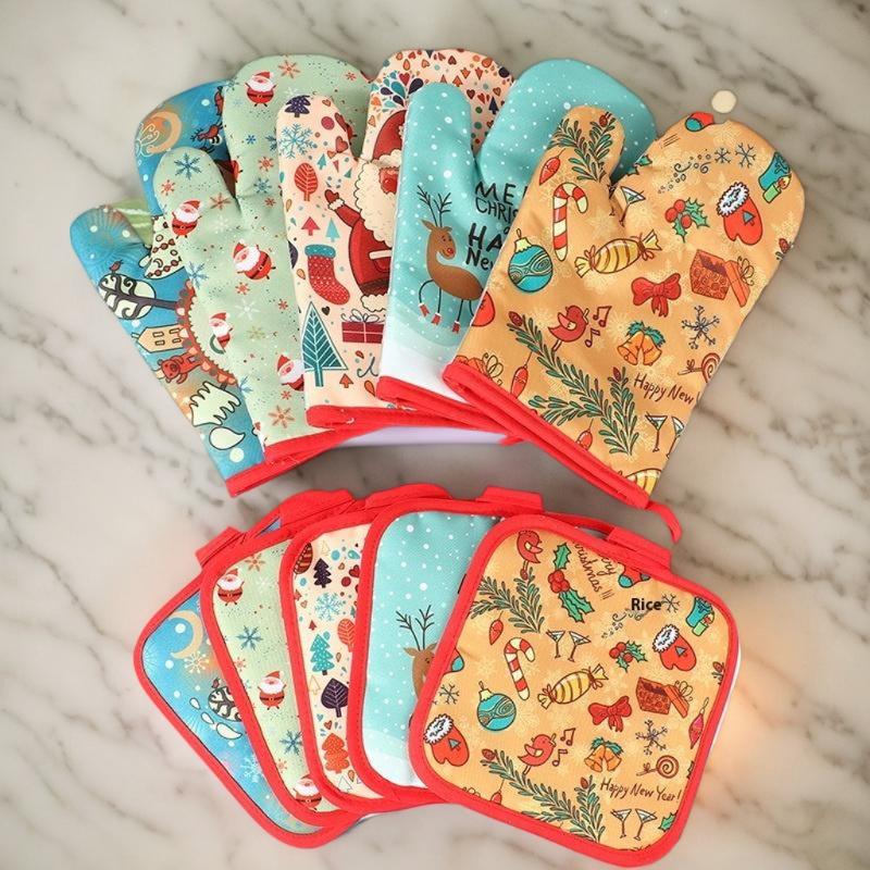 Luvas de forno de natal conjun - Oven Mitt Silicone avaliação e preço