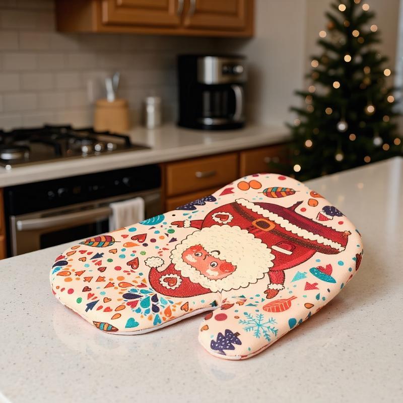 Luvas de forno de natal conjun - Oven Mitt Silicone avaliação e preço