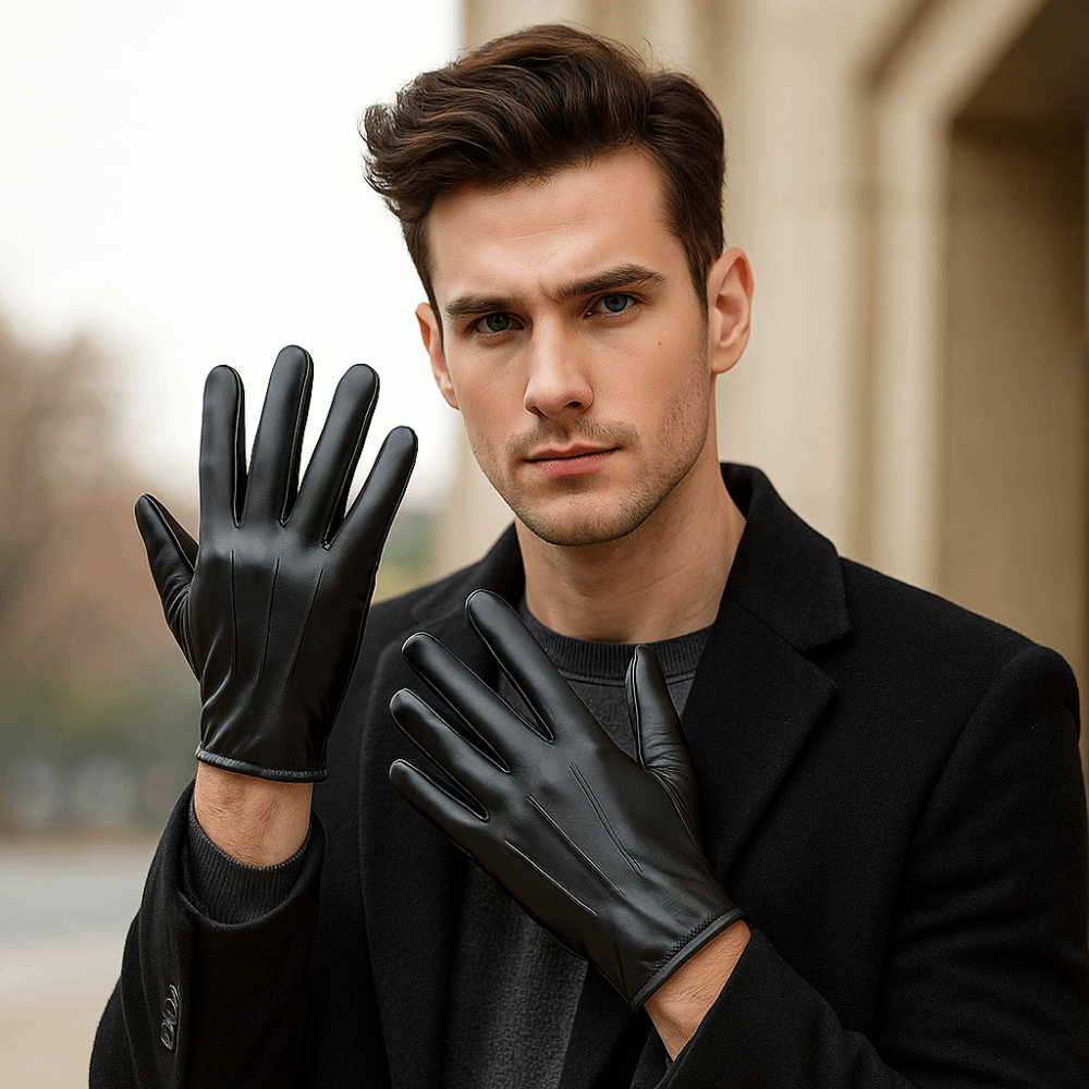 Luvas de Couro PU Pretas Antid - Leather Driving Glove avaliação e preço