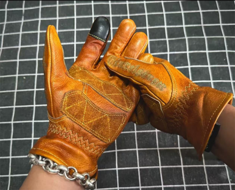 Feito à mão de couro genuíno r - Motorcycle Glove Knuckle avaliação e preço