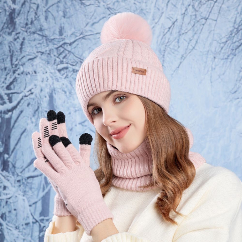 Conjunto de 3 Peças: Gorro, Ca - Wool Glove Lined avaliação e preço