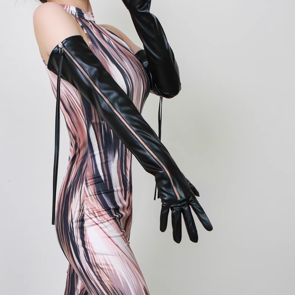 Luva longa com zíper de couro  - Leather Driving Glove avaliação e preço