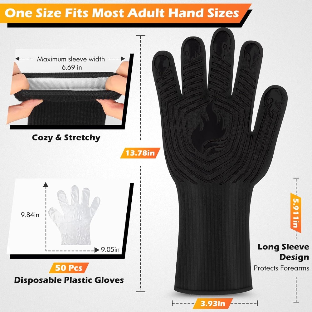 Luvas para Churrasco, 1472 ° L - Oven Mitt Silicone avaliação e preço
